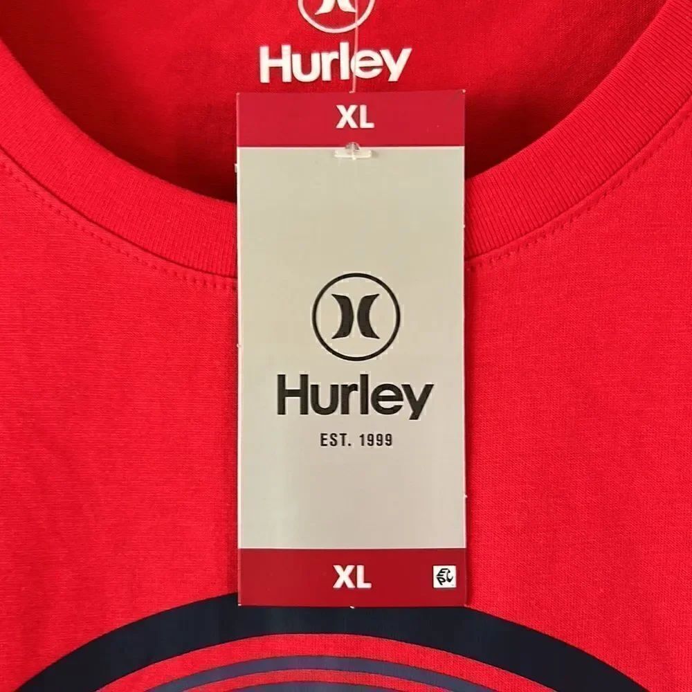 NEW Hurley Mens Red Tee - Picture 2 of 5